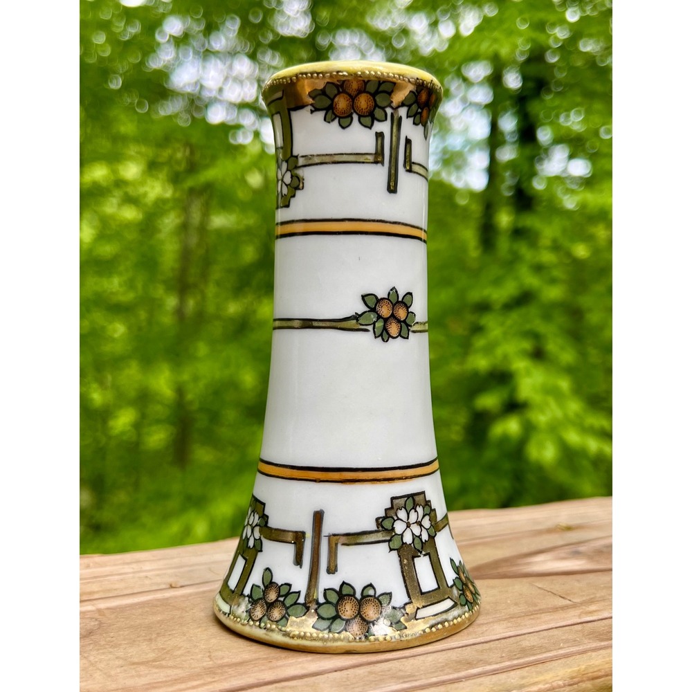 Antique Nippon Moriage Hatpin Holder | Hand Painted Design | Made in Japan